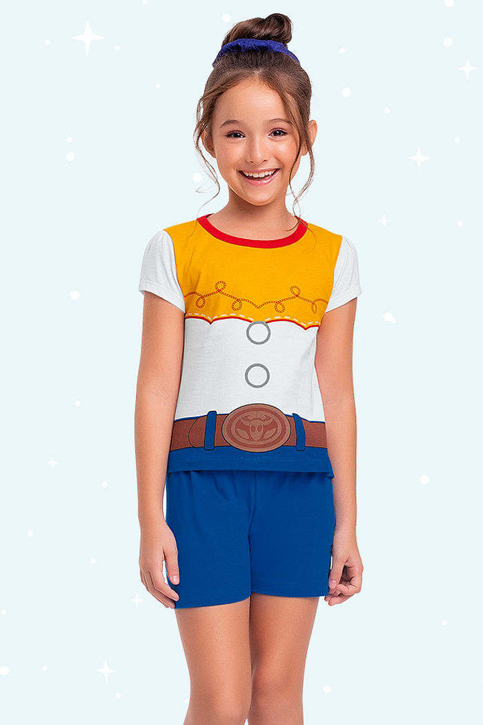 Conjunto pijama blusa e short com gola Jessie