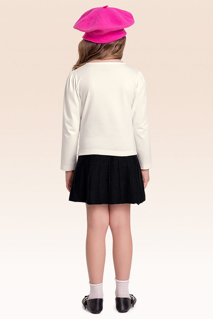 Conjunto blusa manga longa e saia Tricot
