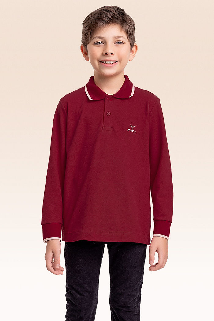 Camisa polo manga longa