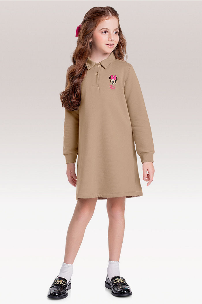 Vestido manga longa Minnie