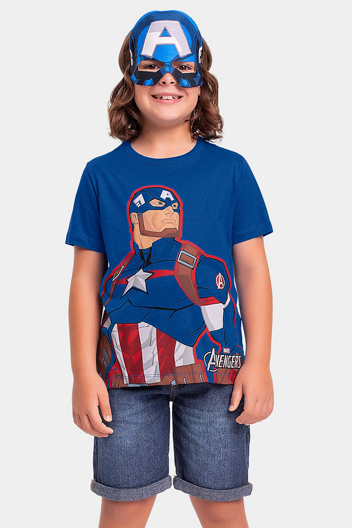 Camiseta infantil camiseta/máscara Marvel Avengers