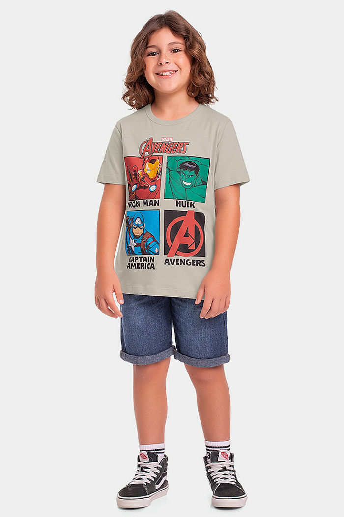 Camiseta manga curta infantil Avengers