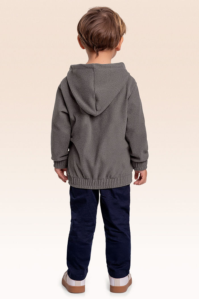 Blusão em moletom com capuz