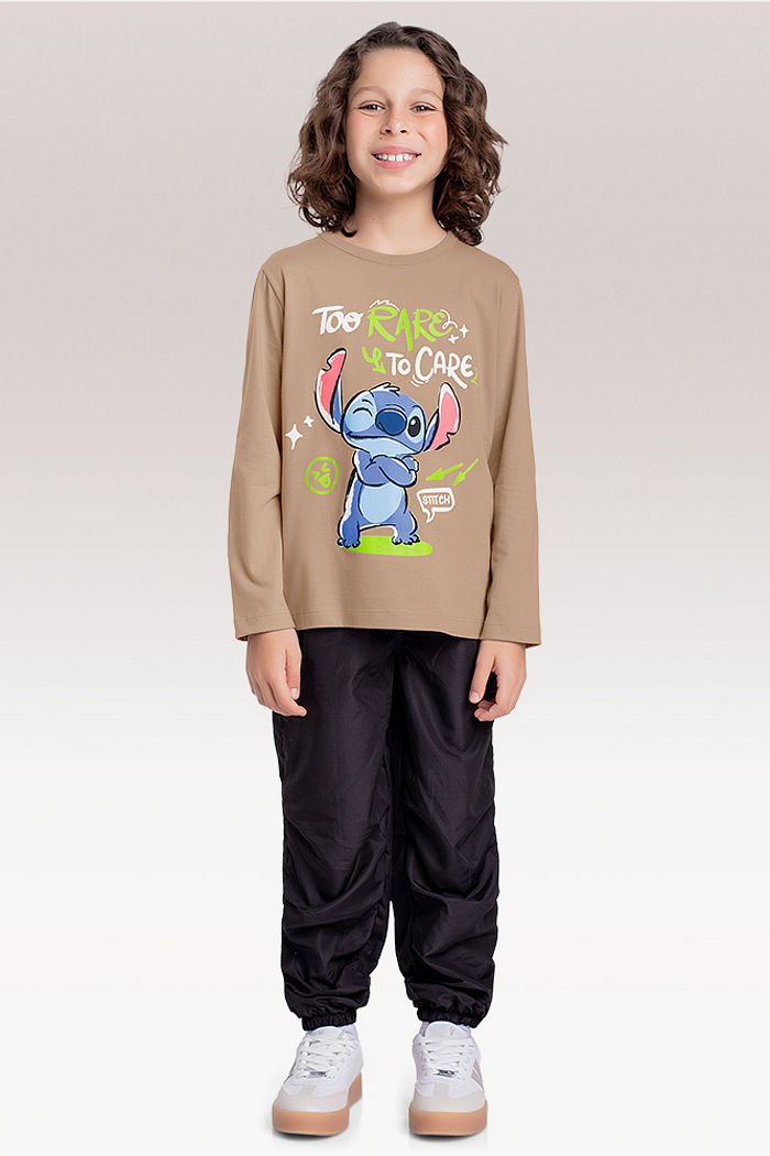 Camiseta manga longa Lilo & Stitch