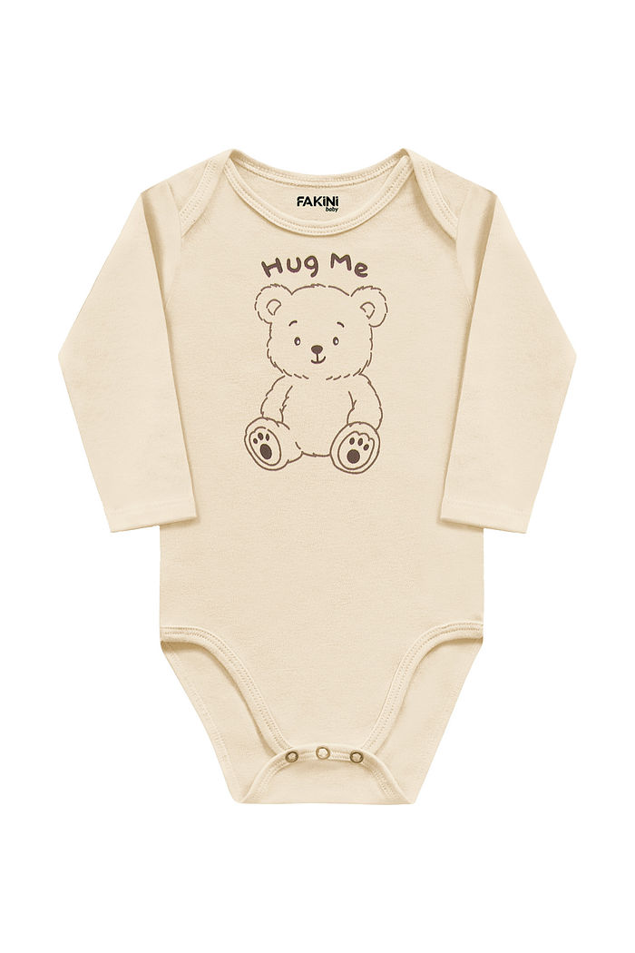 Body manga longa em suedine