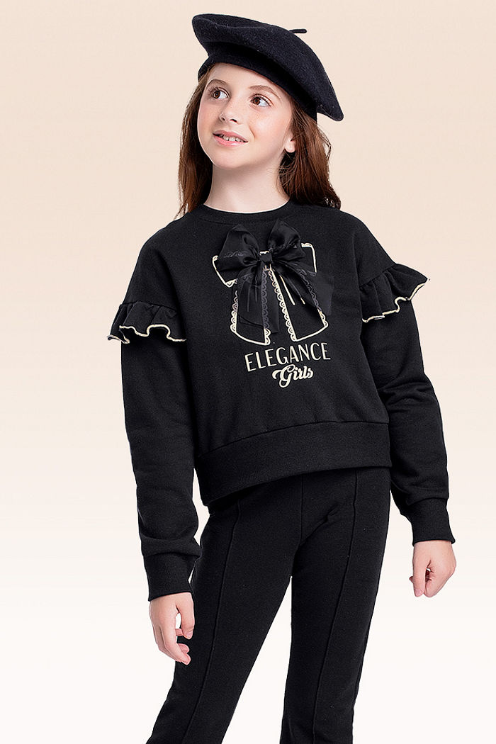 Blusão em moletom laço