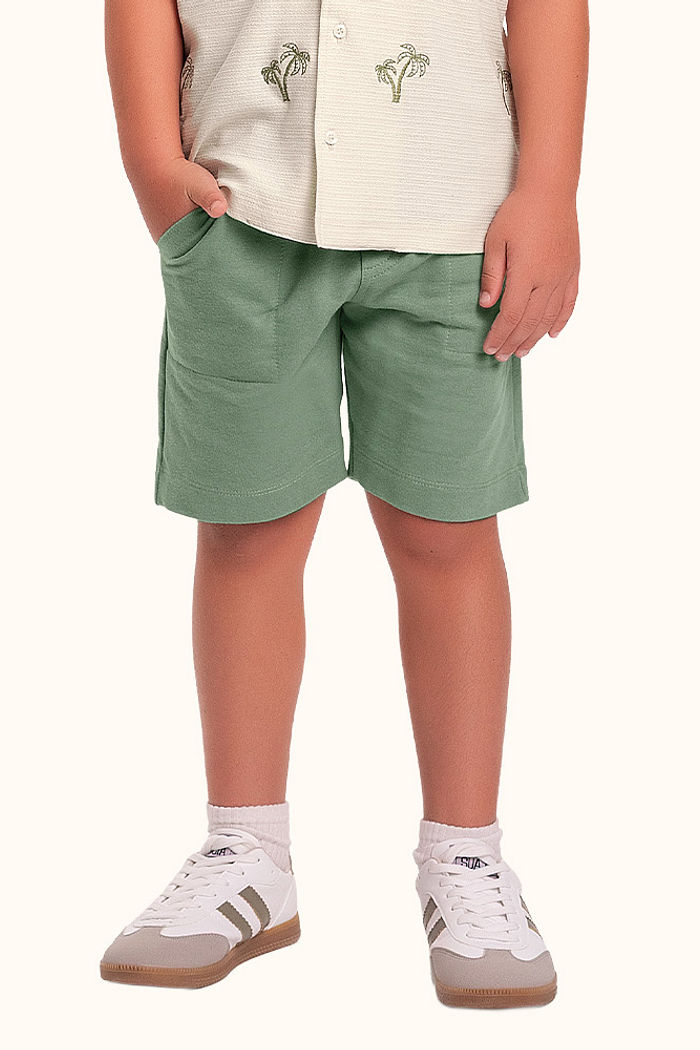 Bermuda em moletinho com cadarço decorativo