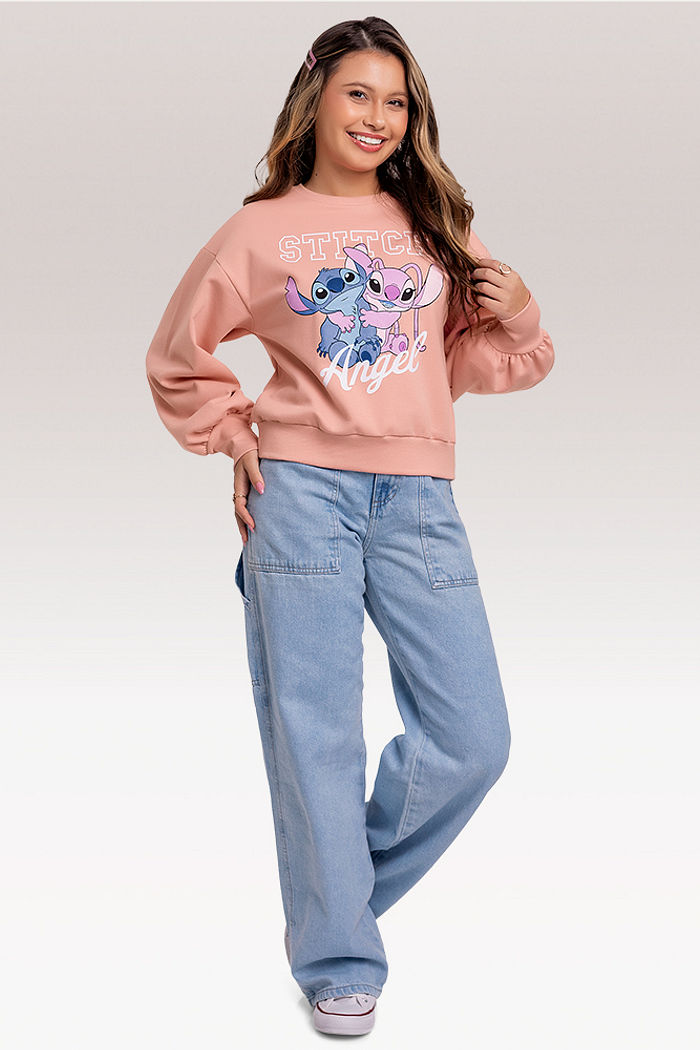 Blusão manga longa em moletom