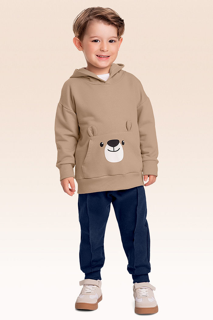 Conjunto blusão com capuz e calça