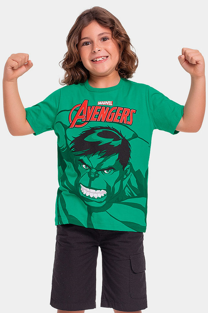 Camiseta manga curta infantil Avengers