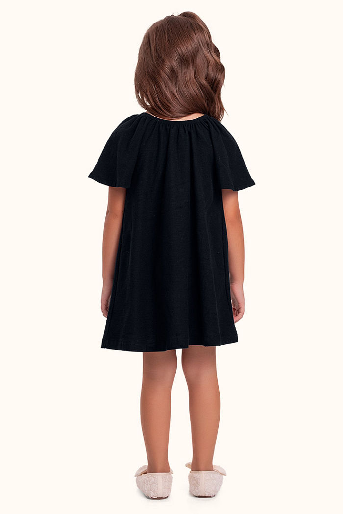 Vestido com laço decorativo em malha florence e lastex