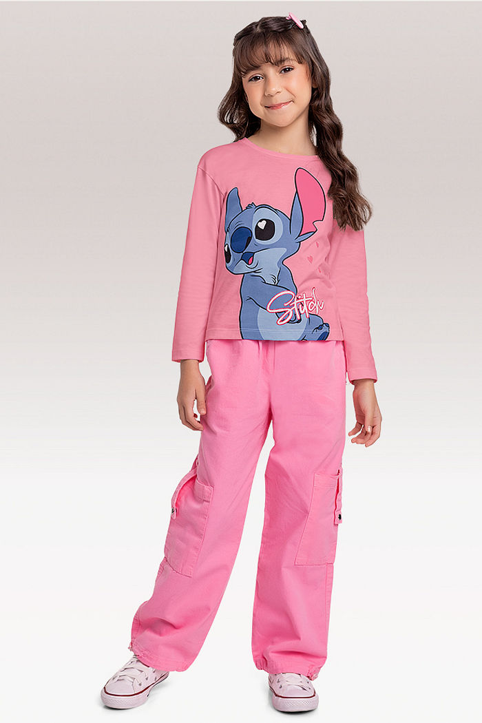 Blusa manga longa Lilo & Stitch