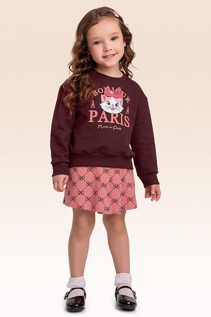 Conjunto blusão e shorts saia Marie
