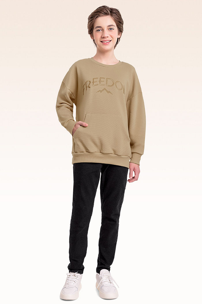 Blusão em moletom com bolso