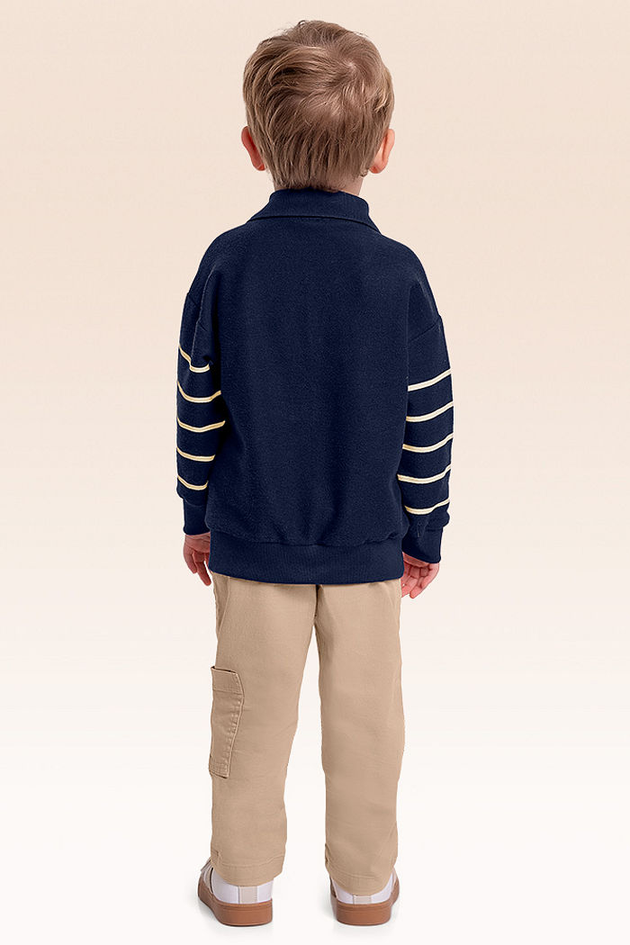 Blusão polo em moletom