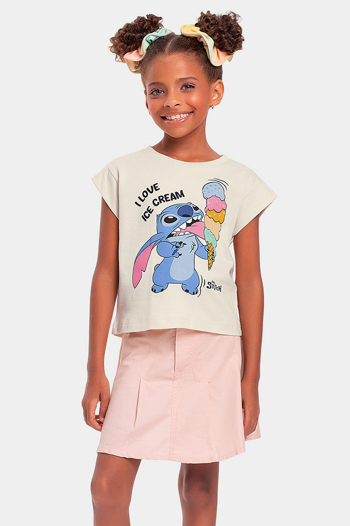 Blusa infantil Stitch com strass