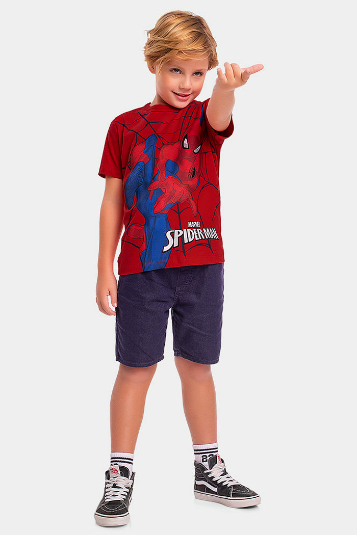 Camiseta manga curta infantil Spider-Man