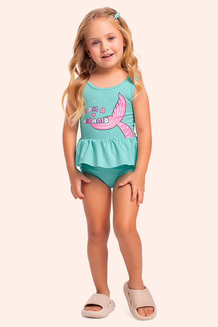 Maiô com forro em Cotton poliéster mermaid