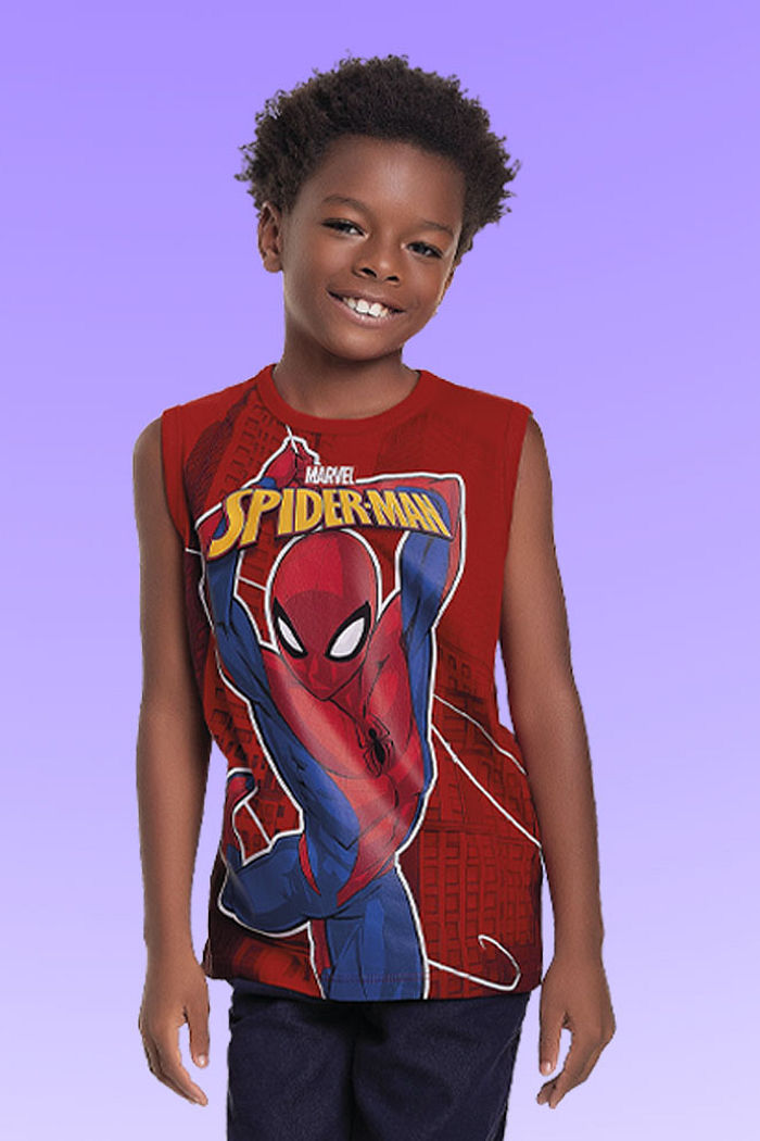 Regata em meia malha Homem-aranha