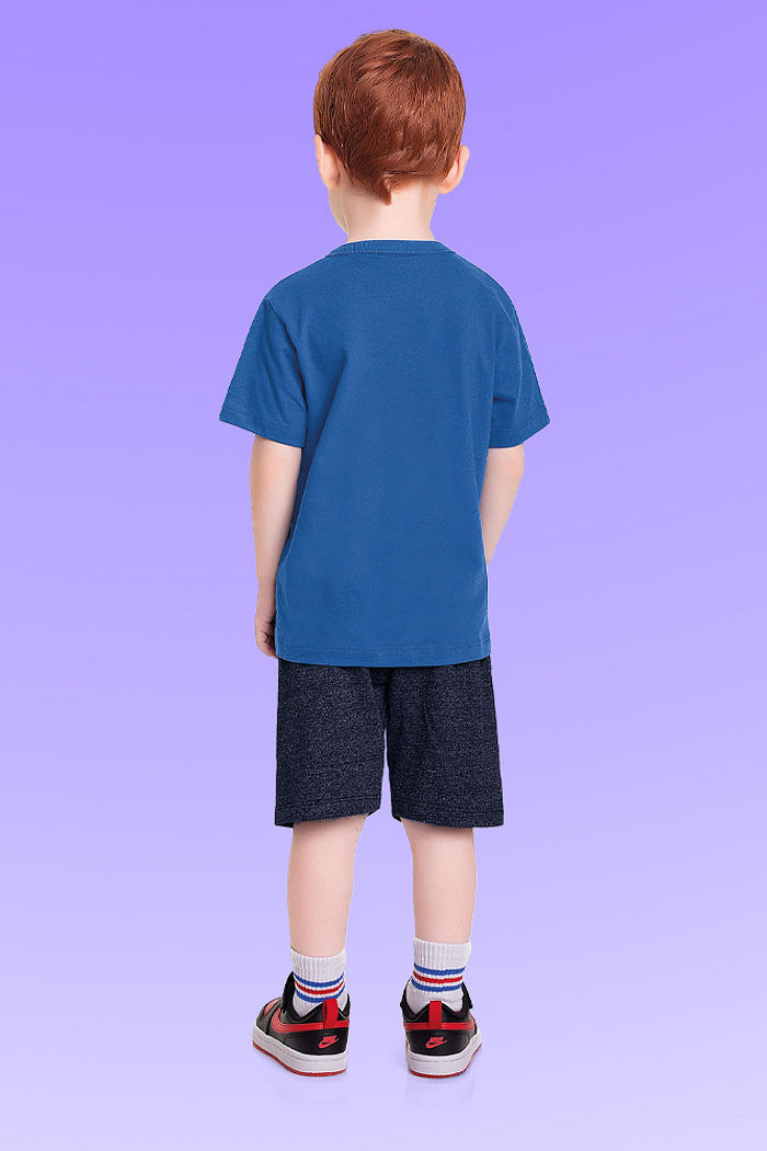 Conjunto camiseta em meia malha e bermuda em moletinho molinê Homem-aranha