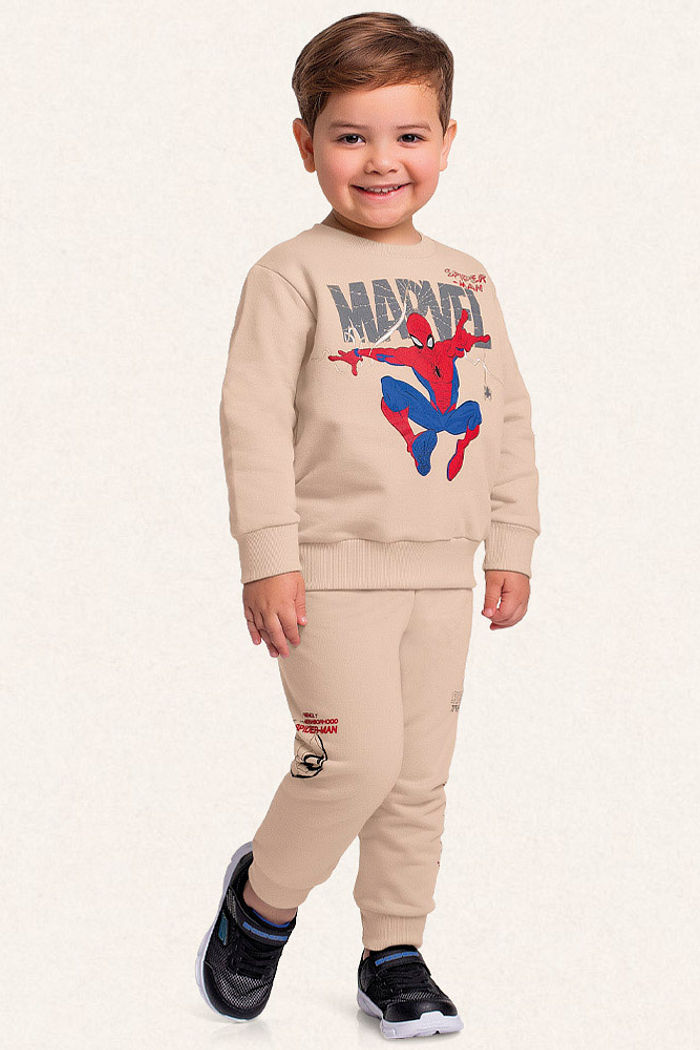 Conjunto blusão e calça em moletom Homem-aranha
