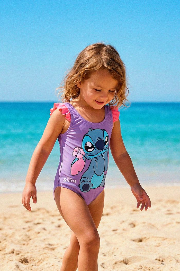 Maiô infantil estampa Stitch com proteção uv