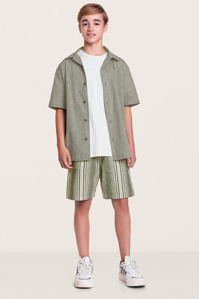 Camisa em tecido biarritz