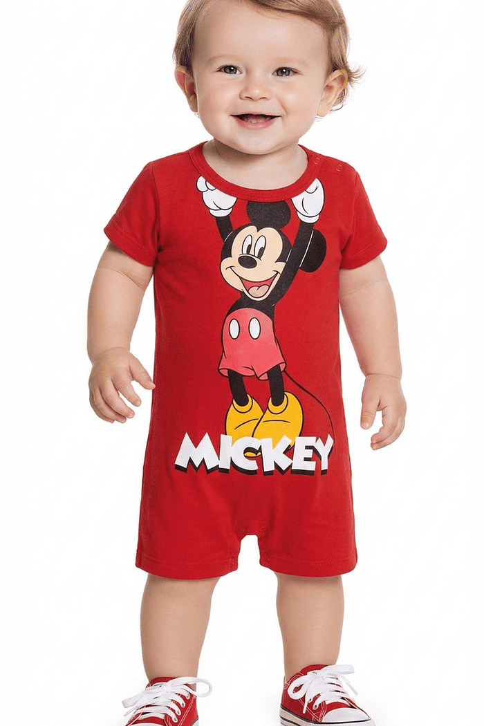 Macacão em meia malha mickey