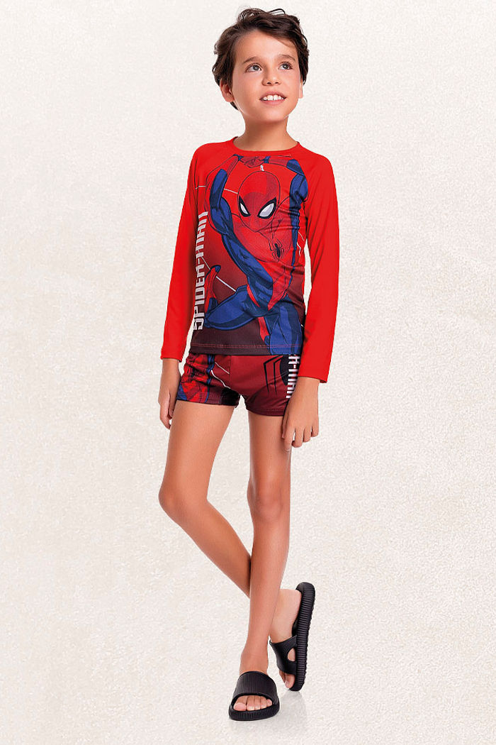 Camiseta manga longa praia homem-aranha