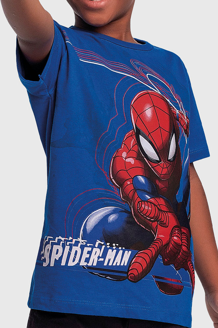 Camiseta Spider-Man com silk em relevo 3D