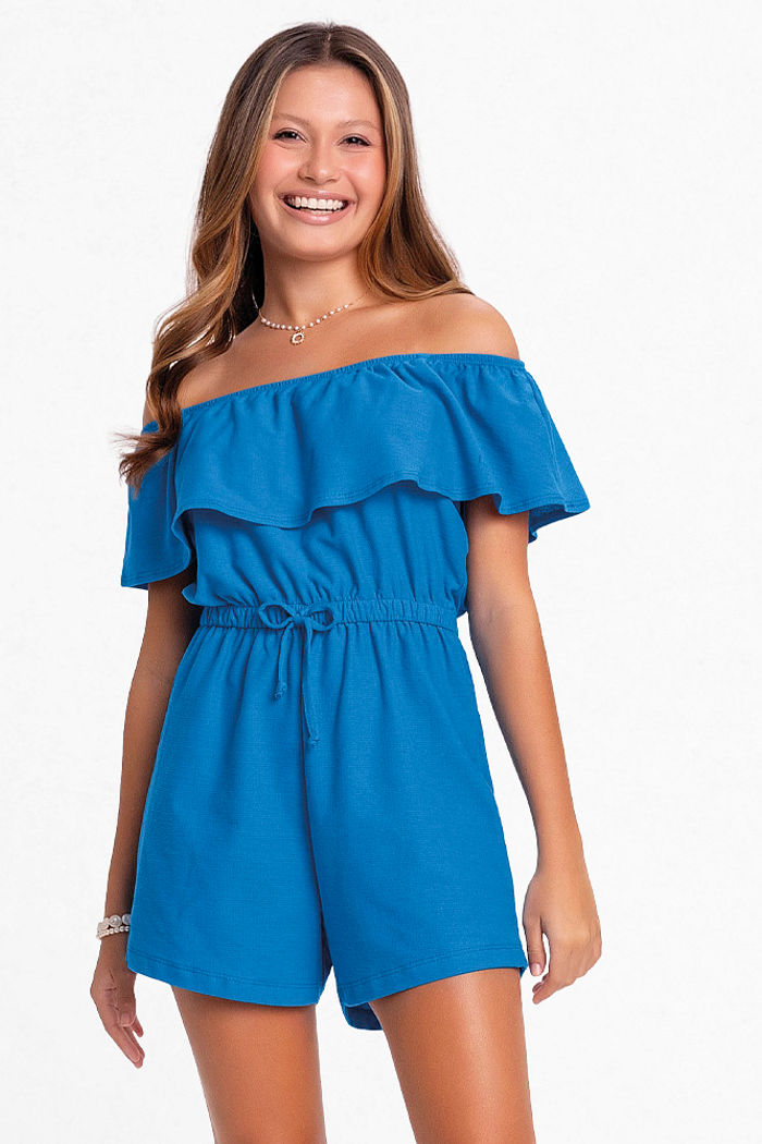 Macacão ombro a ombro em malha florence