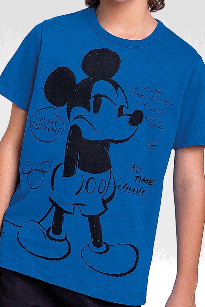 Camiseta em meia malha mickey