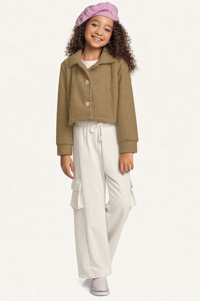 Casaco aberto em Pêlo cotelê