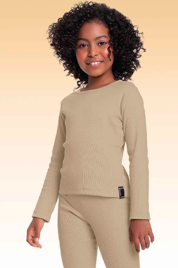 Blusa manga longa em ribana 2x1