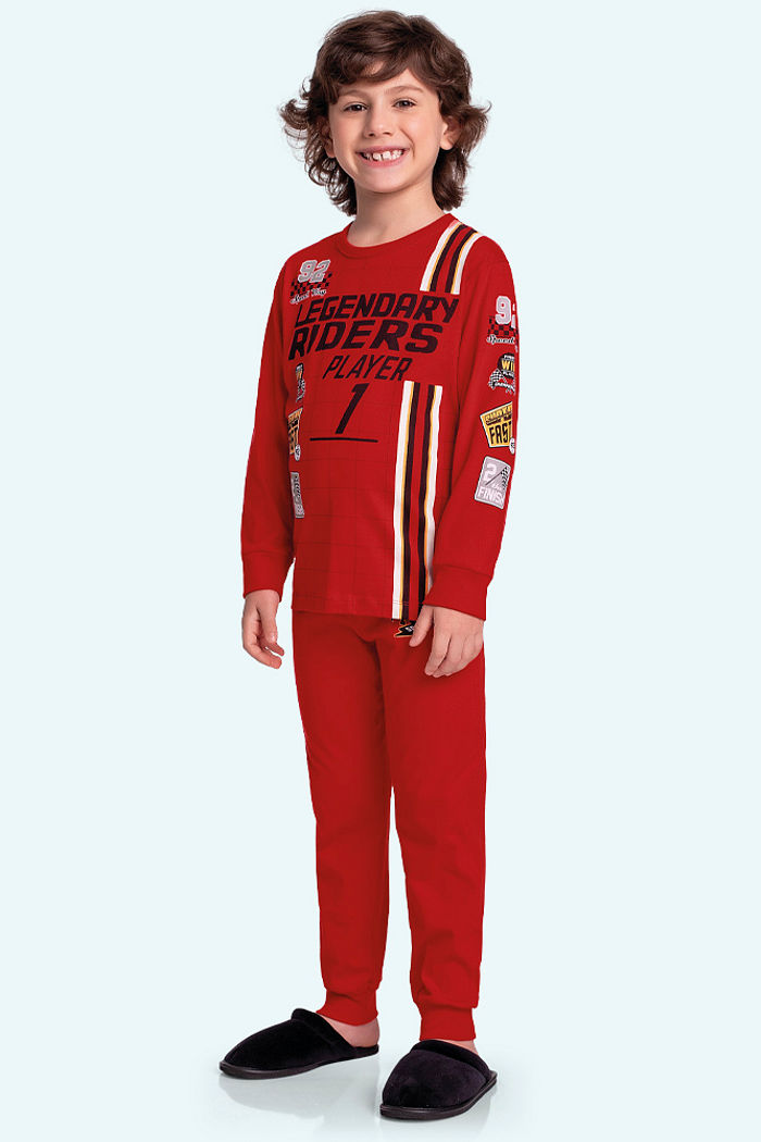 Conjunto pijama camiseta manga longa e calça uniforme de corrida