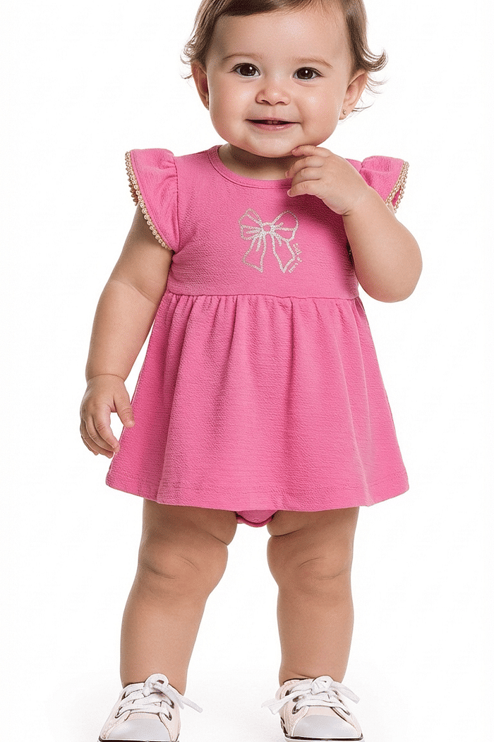 Body manga curta em malha florence laço