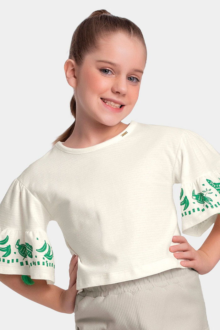 Blusa com aplique de tassel
