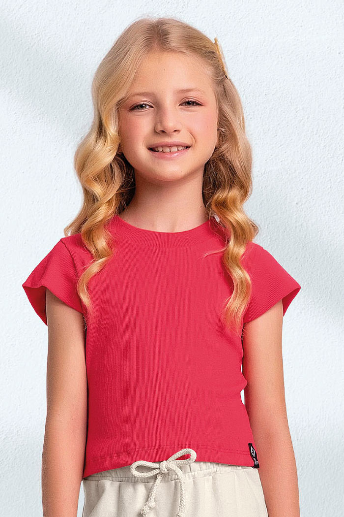 Blusa básica em ribana 2x1