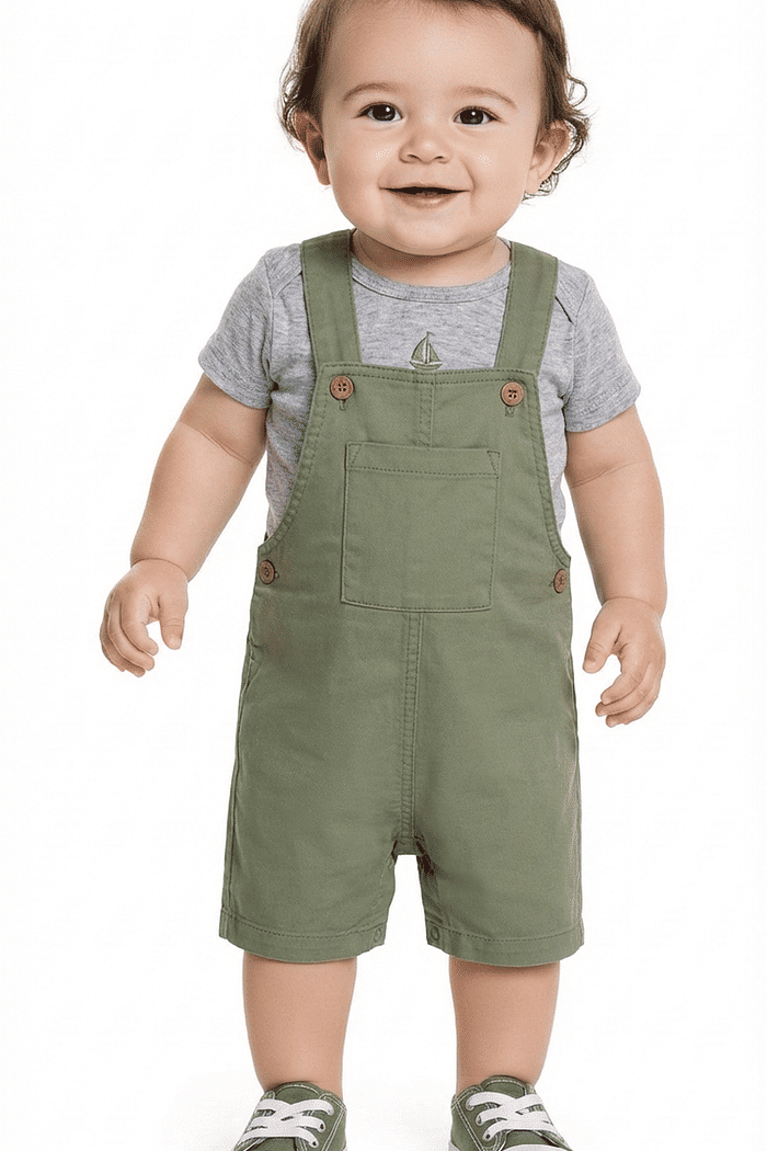 Conjunto body manga curta em meia malha e macacão