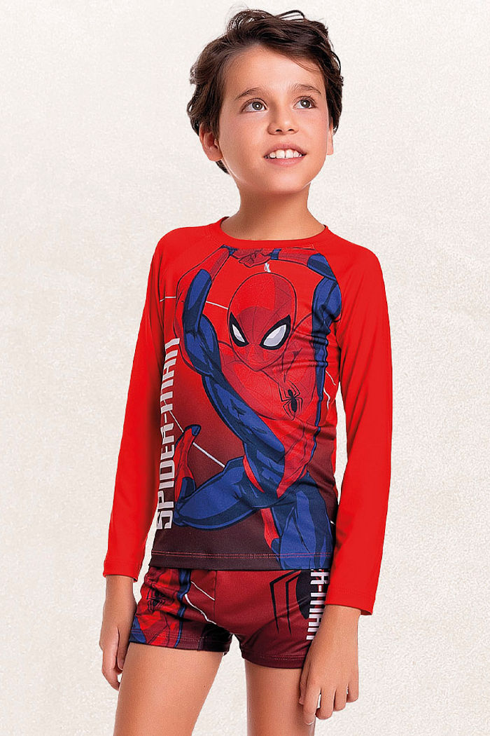 Camiseta manga longa praia homem-aranha