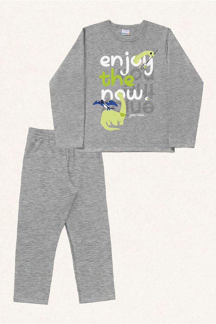 Conjunto blusão e calça em moletom dinos