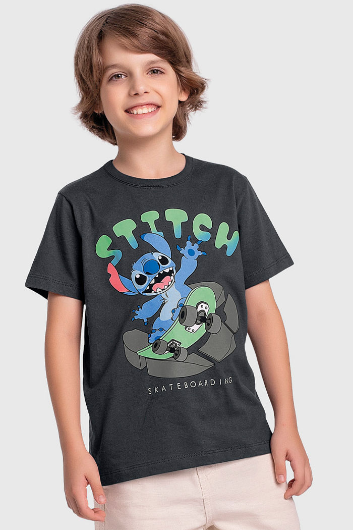 Camiseta em meia malha skate Stitch