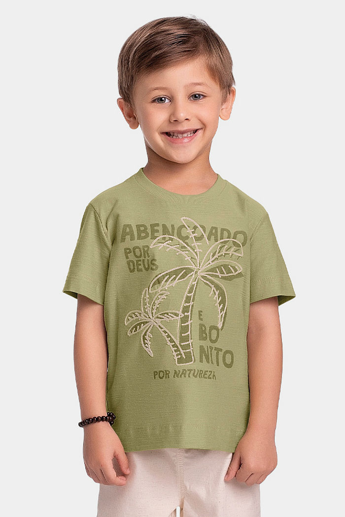 Camisa em meia malha flamê brasilidade