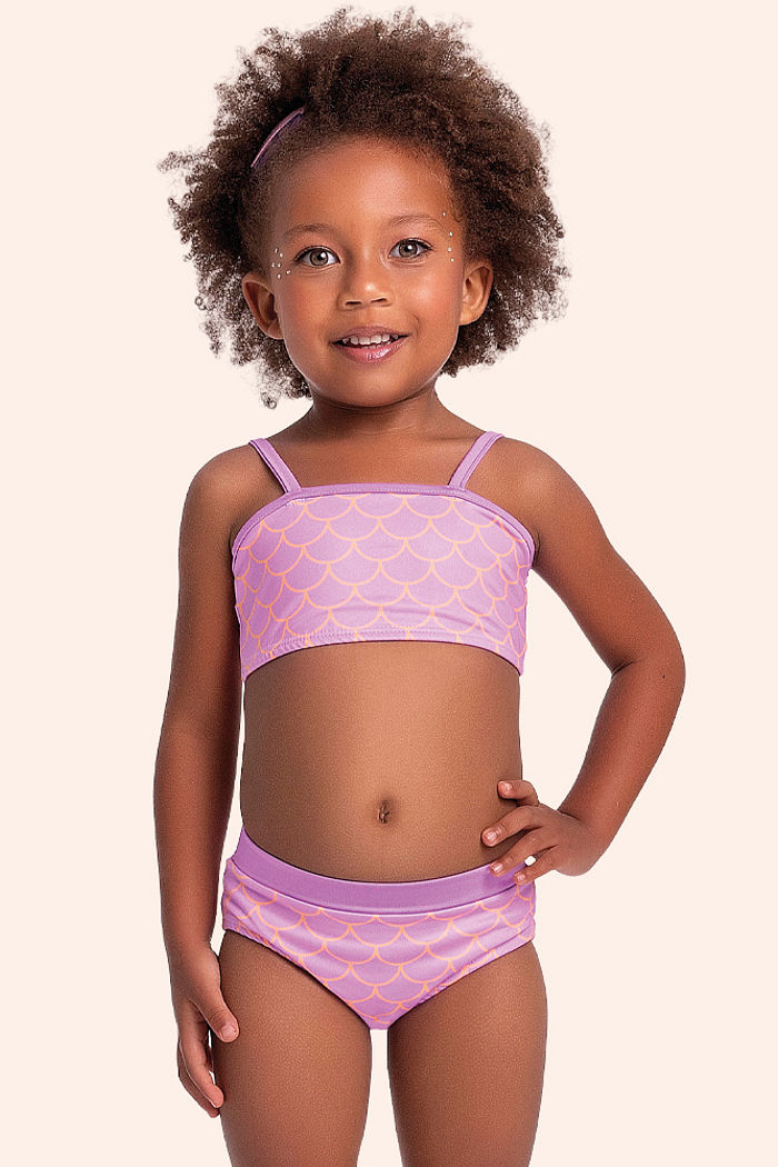 Conjunto biquíni top e calcinha sublimada com forro em cotton poliéster