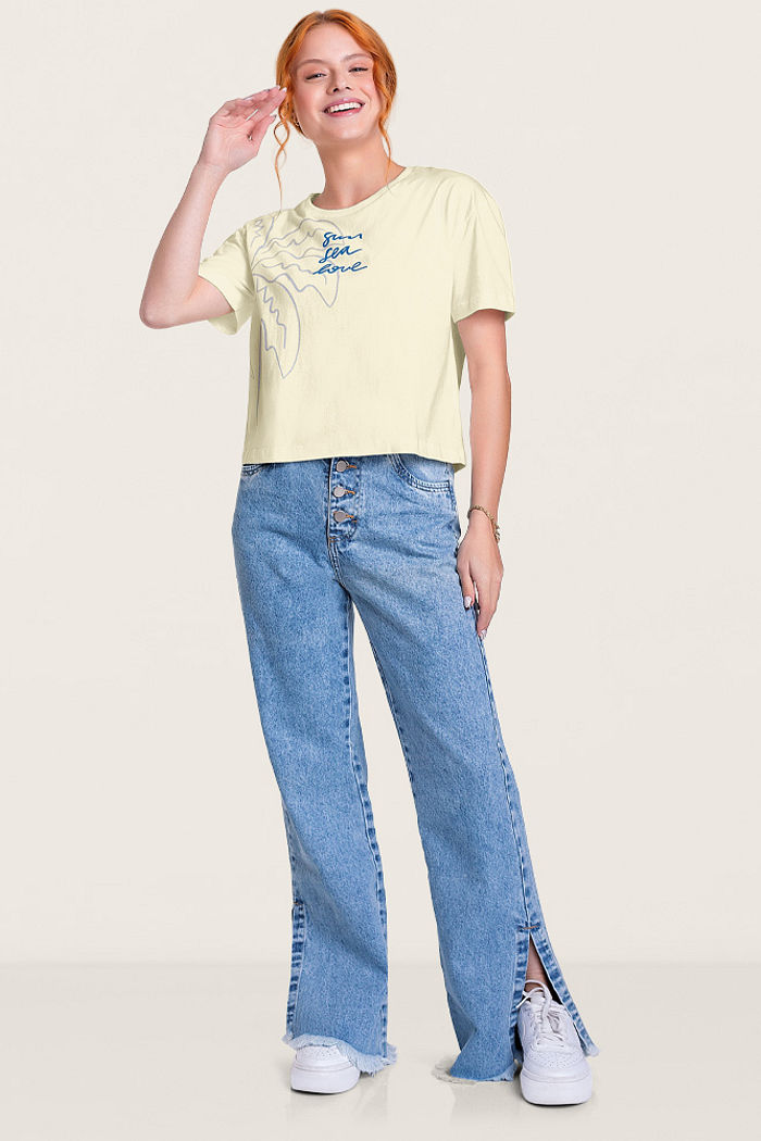 Blusa palmeira em meia malha