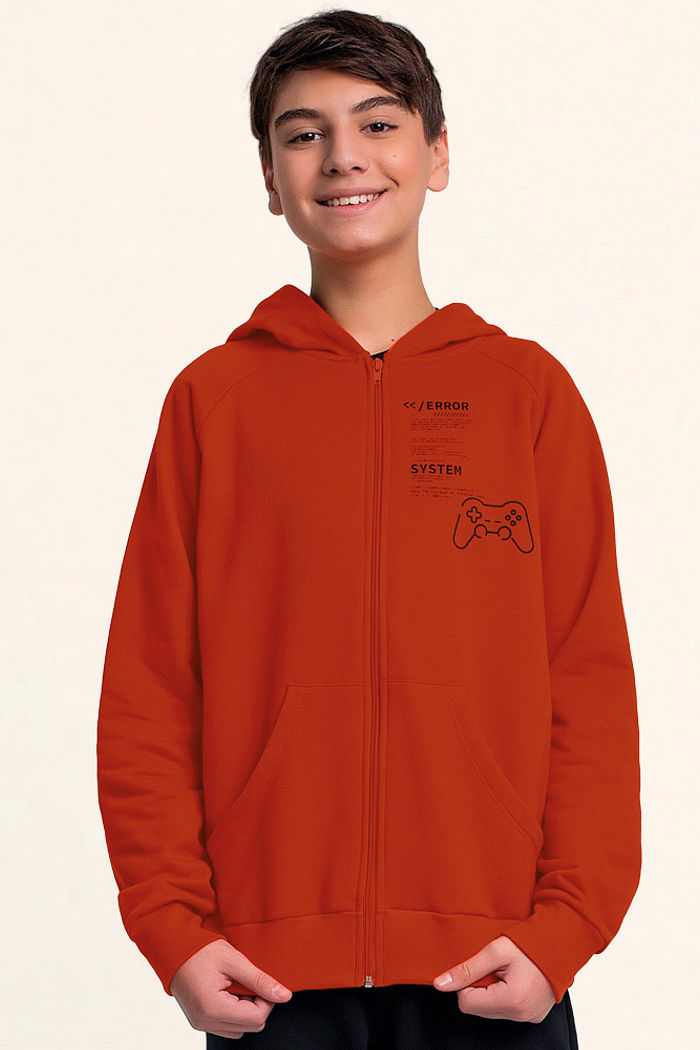 Conjunto jaqueta com capuz e calça game em moletom