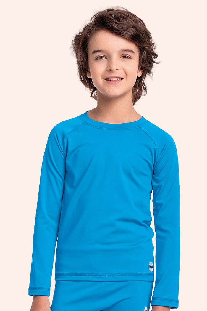 Camiseta manga longa em cotton poliéster