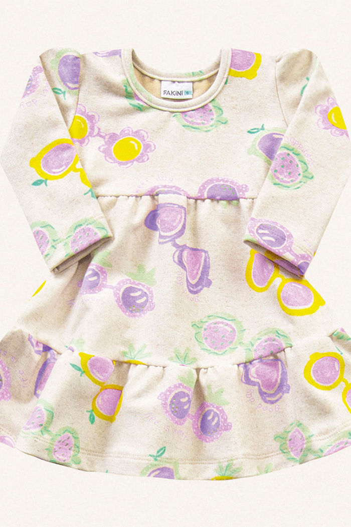 Vestido óculos em molecotton linho