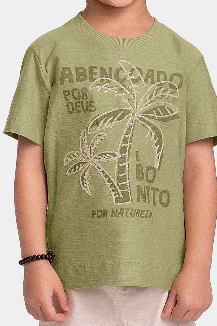 Camisa em meia malha flamê brasilidade