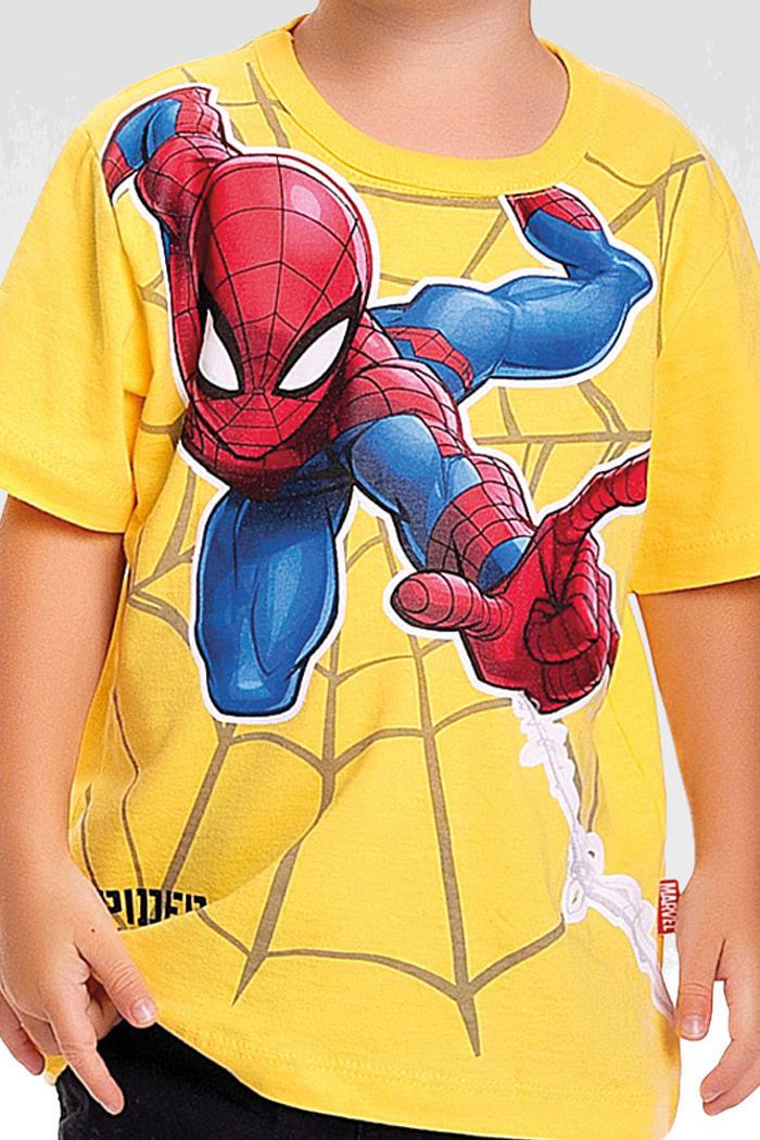 Camiseta em meia malha spiderman com mascara